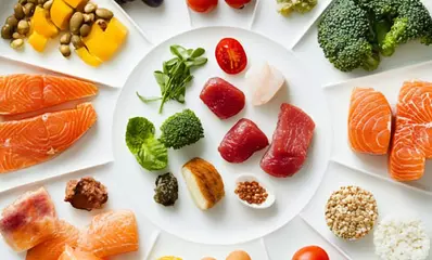 тарелка продуктов для здорового питания